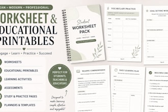 design editable workbook, worksheet and lead magnet PDF