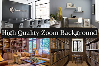 design custom HD zoom virtual backgrounds, teams google meet with your 3d logo