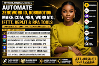 automate zerowork io robomotion make com n8n   workato ifttt replit rpa tools