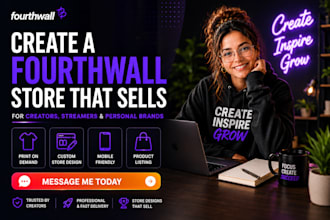 design a converting fourthwall website, redesign fourth wall merch pod store