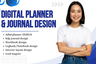 design adhd planner, guided journal, shadow work journal, tracker for amazon KDP