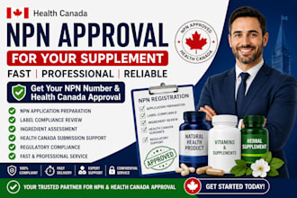 obtain npn number and health canada approval fast