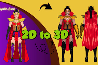convert your 2d sketch to 3d model stl for toys, anime figurine, 3d printing