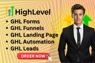 setup ghl landing page, funnels, leads, automations, forms