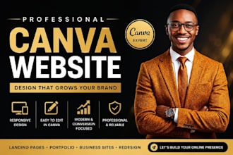 design modern canva website canva landing page, canva portfolio website, resume