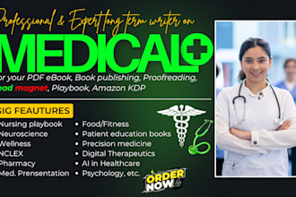 write medical PDF ebook, pharmacy nursing playbook, manuscript formatting, kdp