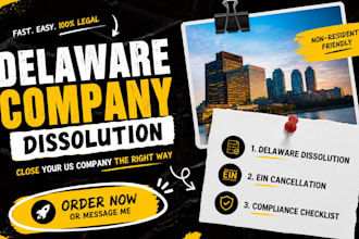 dissolve delaware llc, close ein, and handle US company dissolution