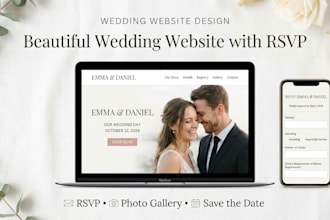 build beautiful wedding website with rsvp photo gallery and save the date