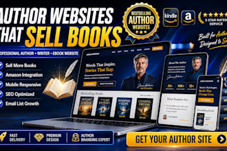 design a book author website, and ebook landing page to sell more books