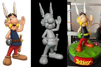 convert 2d to 3d model image to 3d toy figurine picture to stl  3d printing