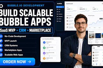 build bubble io saas mvp web app CRM marketplace scalable no code development