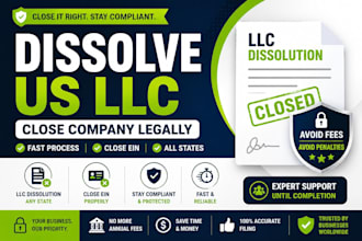 dissolve US llc, close company and cancel ein legally