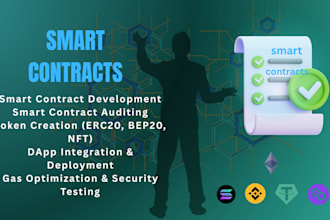 develop custom smart contracts for tokens, staking, and nfts