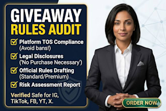 audit your giveaway and sweepstakes rules for platform compliance