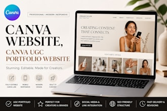 design canva website canva ugc website canva ugc portfolio website landing page