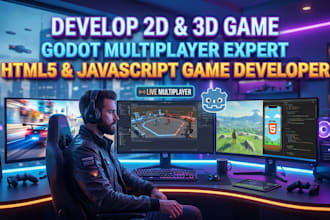 develop 2d or 3d game in godot, multiplayer game, HTML5 game, javascript game