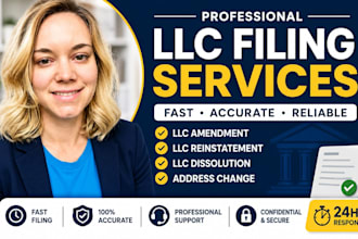 file llc amendment, llc reinstatement, llc dissolution and address change