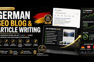 write an SEO optimized german blog post or article for your website