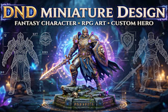 design your custom dandd character as a fantasy miniature concept art