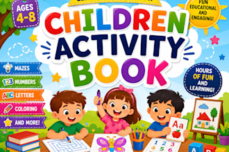 design children activity book cover educational kdp publishing