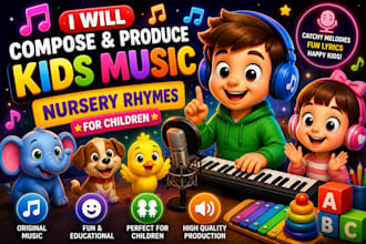 compose and produce kids music nursery rhymes for children