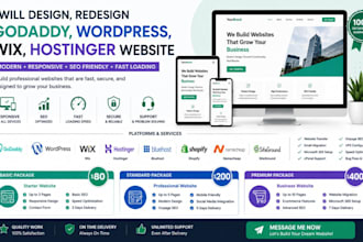 redesign godaddy website wordpress website wix hostinger website design