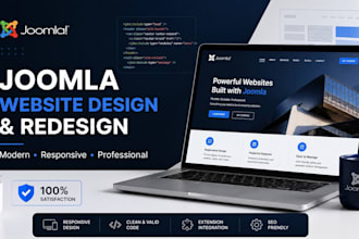 design a modern responsive, business focused joomla website