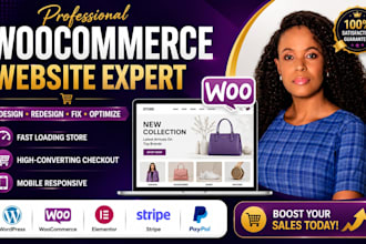 build wordpress woocommerce website, redesign wordpress website fix woocommerce