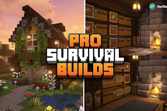 build professional survival aesthetic minecraft structures and bases