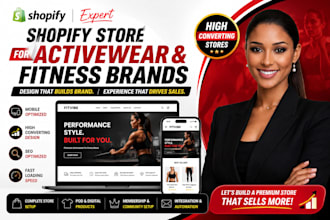 build high converting shopify website design for activewear and fitness brands