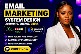 design email marketing system with zoho keap constant contact