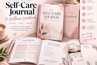 design a self care journal or wellness workbook