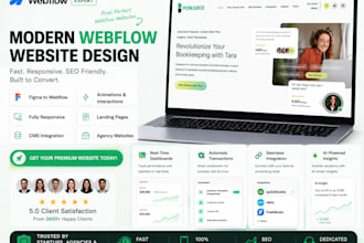 design a webflow saas landing page and business website