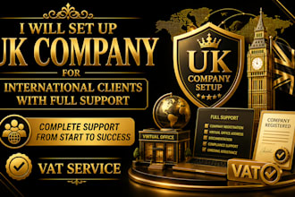 set up UK company for international clients with full support vat service