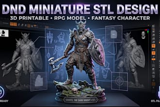 create a custom 3d printable dnd miniature stl character for your rpg campaign