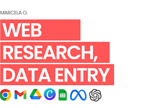 do web research, data entry, and spreadsheet organization