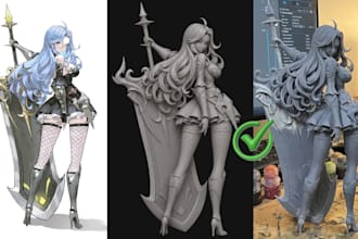 convert 2d to 3d toy figures, figurine from sketch and images to 3d printing