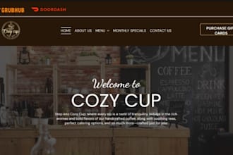 design wix cozy cafe website homey coffee shop homemade pastries cafe website