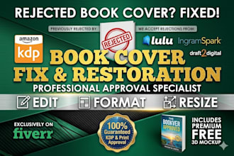 fix error format or resize book cover for amazon kdp ingram spark rejected cover