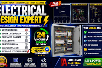 create mep electrical hvac plumbing drawing, and autocad electrical plans