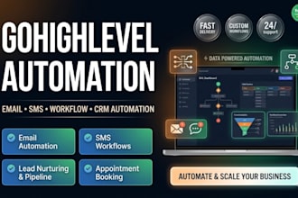 setup gohighlevel CRM automation, funnels, email and SMS workflow