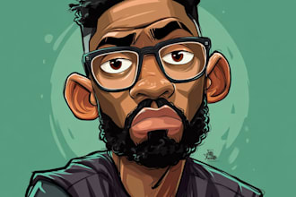 draw a cartoon caricature, logo, portrait, or avatar