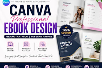 design canva professional ebook design, product catalog, pgf lead magnet