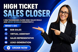 be your high ticket sales closer b2b sales rep telemarketing commission based