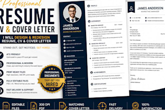 design and redesign resume cv cover letter