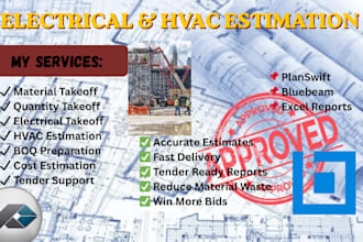 do material takeoff, cost estimation, electrical takeoff, boq, hvac on planswift