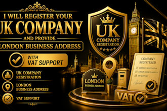 register your UK company and provide london business address vat support