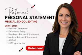 edit and improve medical school personal statement, eras residency application
