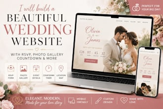 build a beautiful wedding website with rsvp, photo gallery and countdown