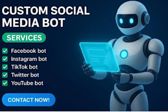 create youtube bot, social media bot, instagram bot, tiktok bot, twitter x bot